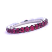 18K White Gold Ruby Stackable Eternity Band